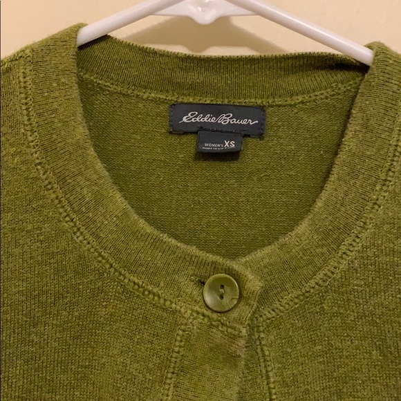 Olive Green XS cardigan Eddie Bauer - Picture 2 of 3